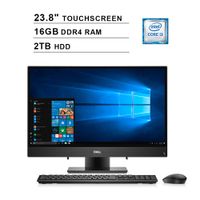 2019 Dell Inspiron 3000 23.8 Inch Full HD Touchscreen All-in-One Desktop (Intel Core i3-7130U 2.7GHz, Dual Cores, 16GB DDR4 RAM, 2TB HDD, WiFi, Bluetooth, HDMI, Windows 10) (Black)