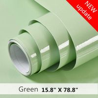 Green Contact Paper Self Adhesive Film Decorative Home Peel and Stick Wallpaper for Cabinets Countertops Kitchen Shining point Easy to Clean Simple Style Smooth surface (15.8" X 78.8)