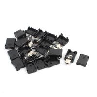 uxcell a15061700ux0139 10PCS 5-Pin Micro USB Type B Male Connector w Plastic Cover for DIY Pack of 10