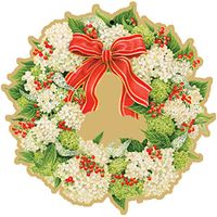 Caspari Hydrangea Wreath Decorative Die-Cut Gift Tags, 12 Included