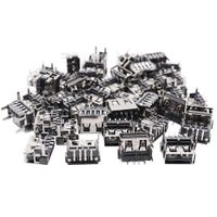USB 2.0 Type A YILEGOU Micro USB Female Socket Connector Jack Port, 4-Pin DIP 180 Degree, Replacement Adapter 40 Pack