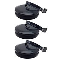 3 Pack Tape Measure 150 cm 60 Inch Push Button Tape Body Measuring Soft Retractable for Sewing Double-Sided Tailor Cloth Ruler (Black) by BUSHIBU
