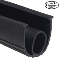 Garage Door Seals Bottom Rubber Weather Stripping Kit Seal Strip Replacement,Universal Weatherproof Threshold Buffering Sealing Rubber 5/16" T Ends, 3 3/4" Width (20 Ft, Black)