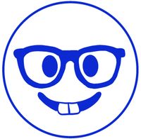 hBARSCI Nerd Face Smiley Vinyl Decal - 5 Inches - for Cars, Trucks, Windows, Laptops, Tablets, Outdoor-Grade 2.5mil Thick Vinyl - Royal Blue