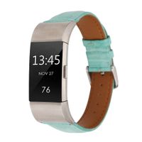 Juzzhou Smart Watch Band For Fitbit Charge 2 For Women Ladies Girl Watchband Wriststrap Leather Bracelet Replacement Wrist Strap Sport Wristband With Metal Stainless Steel Adjustable Clasp Green