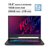 2019 Asus ROG Strix 15.6 Inch FHD Gaming Laptop (9th Gen Intel Hexa-core i5-9300H up to 4.1GHz, 16GB RAM, 256GB SSD + 2TB HDD, NVIDIA GeForce GTX 1660 Ti, RGB Keyboard, Bluetooth, WiFi, HDMI, Win 10)