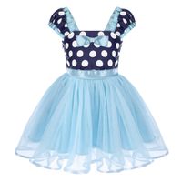 IBTOM CASTLE Baby Girls Cartoon Polka Dots Princess Ballet Tutu Dress Birthday Party Pageant Dress up Costume Outfits with Headband S# Blue 18-24 Months