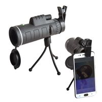 Mike 40X60 High Power Monocular, Quick Smartphone Holder - Prism Perfect for Boating Sports Bird Watching Auto Racing Horse Racing Hunting Camping Travelling Wildlife Secenery