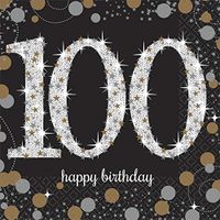 Amscan 5018738 Party Supplies Sparkling Celebration 100 Beverage Napkins, One Size, Multi Color