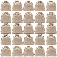 Axe Sickle Set of 25 Burlap Bag 3.9 x 5.5 Inch Drawstring Gift Bag for Wedding Party and DIY Craft.