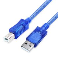 DTECH 6 Feet USB 2.0 Printer Cable A Male to B Male Port Shielded Data Transfer Wire (6ft - Blue)