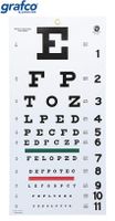 Grafco Snellen Eye Chart, 1240, 22x11", Plastic Material with Non-Reflective Matte Finish and Green and Red Color Bars