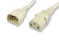 Lynn Electronics C13C1410AWH-4F Power Cord IEC 60320 C13 to IEC 60320 C14 SJT Jacket, 10-Amp/125-volt, White
