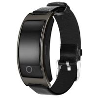 Smart Watch with Heart Rate, Blood Pressure, Blood Oxygen Monitor, Sleep Monitor, Calories Consumption, Modern Sport Bracelet with Soft Leather Strap (Black)