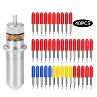 YF 40Pcs Tungsten Steel Vinyl Cutter Blades Lettering Blade 30/45/60 Degree for Roland Cutting Plotter with 1 Knife Block
