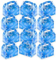 Christmas Snowflakes Gift Treat Boxes Bulk Pack of 12, Small Holiday Gifts Boxes By 4E’s Novelty