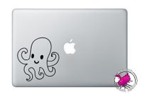 Cute Happy Octopus BLACK 6 Inch Vinyl Decal