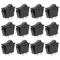 12 Pcs SPST Snap-in ON-OFF 2 Pin Snap Rocker Boat Switch Black AC 250V 15A 125V 20A For Car Auto Boat Household Appliances By MXRS