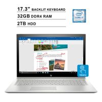 2019 Newest HP Envy 17.3 Inch FHD Touchscreen Laptop (Intel 4-Core i7-8550U up to 4GHz, 32GB RAM, 2TB HDD, NVIDIA MX150 2GB, Backlit Keyboard, DVD, WiFi, Bluetooth, HDMI, Windows 10) (Renewed)