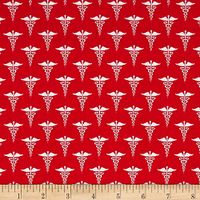 Windham Fabrics Calling All Nurses Symbol Red Fabric By The Yard
