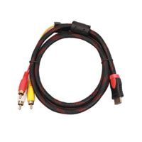 HDMI to RCA Cable, Haokiang 5 Ft HDMI Male to 3RCA AV Composite Male M/M Connector Adapter Cable Cord Transmitter (No Signal Conversion Function) One-Way Transmission from HDMI to RCA