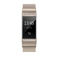 QusFy Metal Band Compatible with Fitbit Charge 2, Slim Thin Stainless Steel Metal with Magnetic Closure Replacement Accessories Small Large for Women Men, Black, Silver, Champagne, Rose Gold, Colorful
