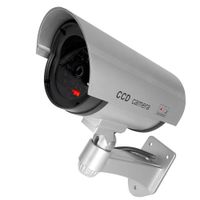 HOUTBY Simulated Silver Fake Dummy Security CCTV Camera Waterproof IR LED Light Outdoor Indoor Surveillance