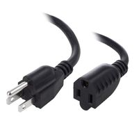 15ft (4.5M) 18AWG (Power Extension Cord) Power Extension Cable 15 Feet (4.5 Meters) 3 Conductor (NEMA 5-15P to NEMA 5-15R) 10 Amp Power Cable MM681856 (3 Pack)