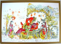 Handmade Blank Card with Festival Ganesh Theme: Set of 3