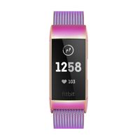 Yutior Metal Bands Compatible with Fitbit Charge 3 and Charge 3 SE Fitness Tracker, Stainless Steel Magnetic Small (5.5" - 8.5") Large (6.1" - 9.9") Replacement Strap for Women Men