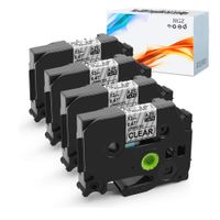 HGZ 4 Pack Replacement for Brother P Touch Label Tape Black on Clear TZe-131 (TZ-131) 12mm 0.47 Inch Laminated TZe Label Tape Compatible with Brother P Touch Labeler PT-D210 PT-H110 PT-D400AD
