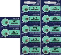 Sony 377 - SR626SW Button Cell Zero Mercury Battery x 12
