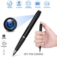Spy Camera Pen Hidden Camera, Mini Camera 1080P Small Camera Body Cam Portable Secret Camera with Photo Taking, Gift a 32G TF Card and 5 Ink Pen Refills (Black)