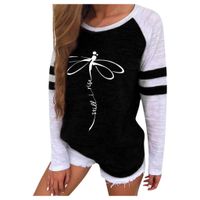 Women Long Sleeve Blouses Fashion Casual Loose Dragonfly Print Round Neck 2019 Autumn Winter New Long Sleeve Tops Pullover Tunic T-Shirt Tees Sport Sweatshirt, Viviplus Clothing