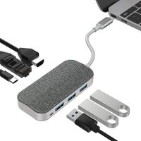 MoKo USB C Hub Adapter for iPad Pro 2018, 6 in 1 iPad Pro Docking Station Type-C Dongle Adapter - USB 3.0, 4K HDMI, 3.5mm Headphone Jack and Micro/SD Card Readers for iPad Pro 11 12.9 2018 and More