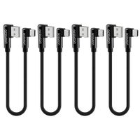 aceyoon Right Angle USB C Cable 1ft 4 Pack Braided Short Type C 90 Degree Charger and Data Sync L Shape USBC Cable Comaptible for S8 S9 S10, Pixel 2 3 3XL, P30 P20 Mate20 and More