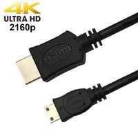 SatelliteSale High-Speed Mini HDMI to HDMI TV Adapter Cable [24K Gold Plated | Copper Core | PVC Jacket] 4K Resolution, 3D, Audio Return Channel, HDMI Ethernet Channel (6 Feet)