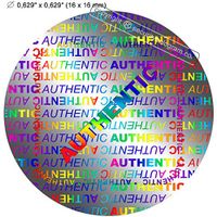 80"AUTHENTIC" VOIDABLE ROUND SECURITY HOLOGRAM. Silver Security Holograms 0.63"(16mm) 3D Protective Stickers Tamper Evident.