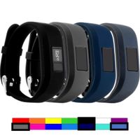 Dunfire for Garmin Vivofit 3 and Vivofit JR, Colorful Accessory Wristbands and Clip Case for Garmin Vivofit 3 and Vivofit JR (4PCS - Black&Grey&Navy&Slate, Small for Kids)