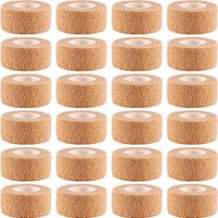 Frienda 24 Pieces Adhesive Wrap Bandage Rolls Self-Adherent Tape for Sports, Wrist and Ankle, 5 Yards (Skin Color, 1 Inch)