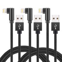 Lightning iPhone Charger Cable 10ft, 90 Degree Charging Cable Heavy Duty Extra Long Nylon Braided Cable Compatible with iPhone Xs/Max/XR/X/8/8Plus/7/7Plus/6S/6S Plus/SE/iPad/More (Black, 10FT)