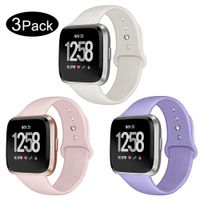 Kmasic Sport Band Compatible Versa/Versa Lite Edition 3 Pack, Soft Silicone Strap Replacement Wristband Compatible Versa Smart Fitness Watch, Large Small