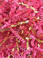 Crinkle Cut Paper Shred Hot Pink & Metallic Gold Blend 7.5 oz. Gift Basket Package Grass Filler Bedding