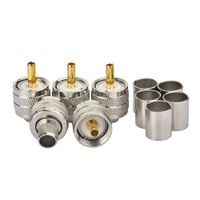 wlaniot PL-259 Connectors Crimp PL 259 UHF Male Plug RF Coaxial Connector for LMR400 RG8 9913 RG214 RG213 Coax Cable 5Pcs