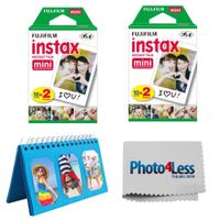 Fujifilm Instax Mini Instant Film 2X (40 Sheets) + Album for Fuji Instax Photos - Instant Film Accessory Bundle