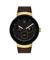 Movado Connect Digital Smart Module Yellow Gold Smartwatch, Black/Gold/Brown (Model 3660021)