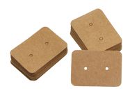 Shapenty 50PCS Small Blank Kraft Paper Ear Studs Earring Display Cards Price Label Tag Jewelry Cards Holder, 3.5 x 2.5cm (Bronze)