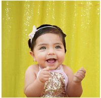 ShinyBeauty Yellow 4FTx6FT-Sequin Backdrop Curtain Yellow Glitter Backdrop Sequin Photo Backdrop for Decor~1116E