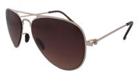 Eyekepper Stainless Steeel Frame Gradual Brown Lens Pilot Kids Children Sunglasses Gold