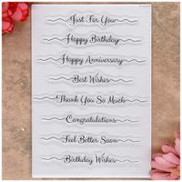 Kwan Crafts Words Just for You Happy Birthday Best Wishes Congratulations Clear Stamps for Card Making Decoration and DIY Scrapbooking